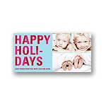 Bold Holiday Lettering in Blue -- Holiday Photo Cards