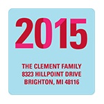 Slice of the New Year -- Blue Christmas Address Label