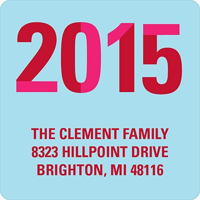 Slice of the New Year -- Blue Christmas Address Label