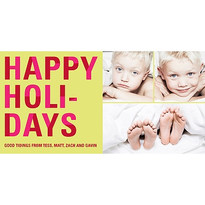Bold Holiday Lettering in Green -- Photo Christmas Cards