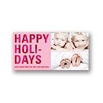 Bold Holiday Lettering in Pink -- Christmas Photo Cards