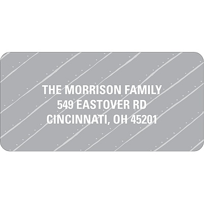 Angled Stripes in Gray -- Christmas Address Label