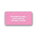 Angled Stripes in Pink -- Christmas Address Label