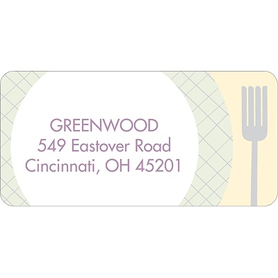 Time for Dinner! -- Ecru Christmas Address Label