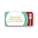 Time for Dinner! -- Red Christmas Address Label