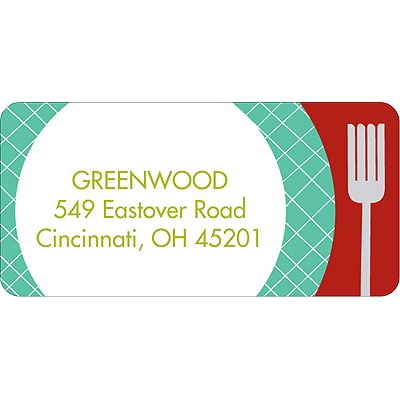Time for Dinner! -- Red Christmas Address Label