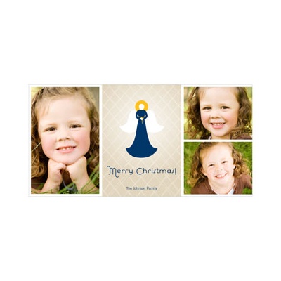 THE GOLDEN TICKET -- BOY PHOTO BIRTH ANNOUNCEMENT, 2in. x 4in. Folded Holiday Card