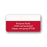 Red Holiday Stenciling -- Christmas Address Label