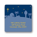 Silent Night Nativity -- Christmas Address Label