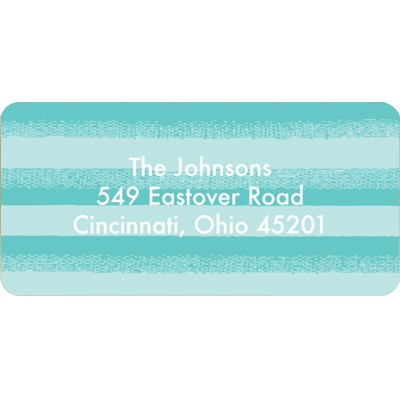 Flowing Stripes in Blue -- Christmas Address Label