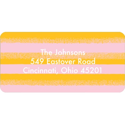 Flowing Stripes in Orange -- Christmas Address Label