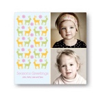 Gathering Deer in Blue -- Photo Christmas Card