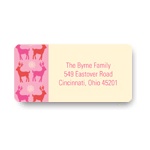 Colorful Reindeer Reflection -- Pink Christmas Address Label