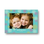 Frosted Snowflakes in Blue -- Photo Christmas Cards