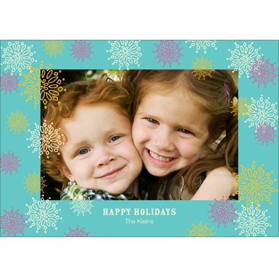 THE GOLDEN TICKET -- BOY PHOTO BIRTH ANNOUNCEMENT, 2in. x 4in. Folded Holiday Card