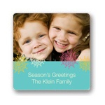 Frosted Snowflakes in Blue -- Christmas Gift Stickers