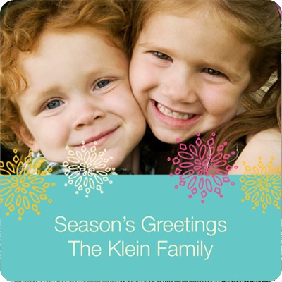 Frosted Snowflakes in Blue -- Christmas Gift Stickers