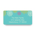 Frosted Snowflakes in Blue -- Christmas Address Label