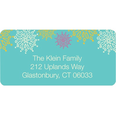 Frosted Snowflakes in Blue - Christmas Address Label