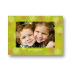 Frosted Snowflakes in Green -- Photo Christmas Cards