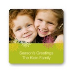 Frosted Snowflakes in Green -- Christmas Gift Stickers
