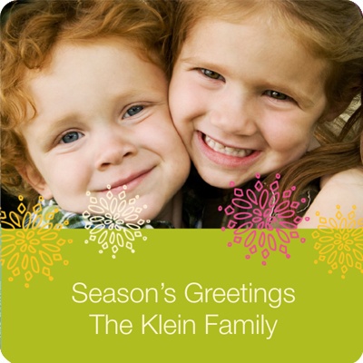 Frosted Snowflakes in Green -- Christmas Gift Stickers