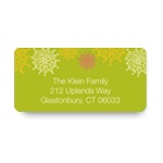 Frosted Snowflakes in Green -- Christmas Address Label