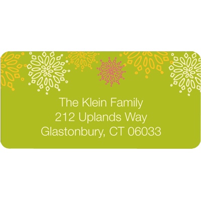 Frosted Snowflakes in Green -- Christmas Address Label