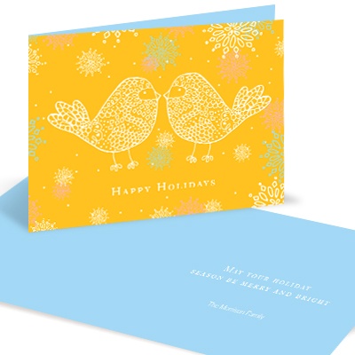 THE GOLDEN TICKET -- BOY PHOTO BIRTH ANNOUNCEMENT, 2in. x 4in. Folded Holiday Card
