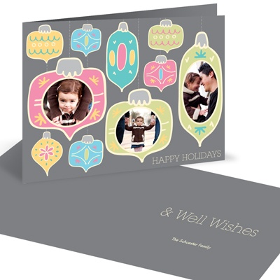 THE GOLDEN TICKET -- BOY PHOTO BIRTH ANNOUNCEMENT, 2in. x 4in. Folded Holiday Card