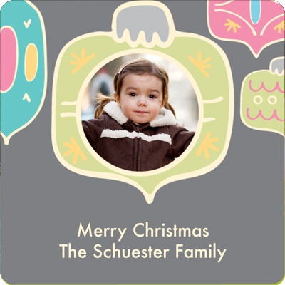 Colorful Ornament Frame -- Christmas Gift Tag