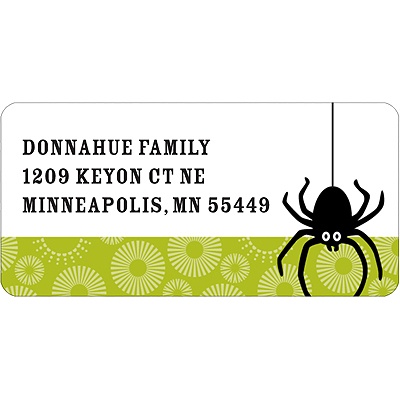 Dangling Spider -- Halloween Address Label