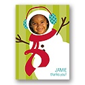 Peek-a-Boo Snowman -- Kids Thank You Card
