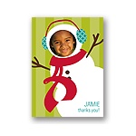 Peek-a-Boo Snowman -- Kids Thank You Card