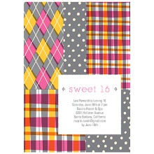 Pattern Patchwork -- Sweet 16 Invitations