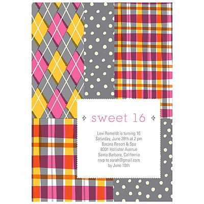 Pattern Patchwork -- Sweet 16 Invitations
