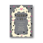 Hanging Hearts and Stars -- Unique Sweet 16 Party Invitations