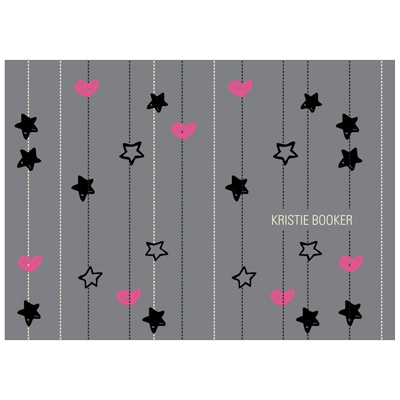 Hanging Hearts and Stars -- Sweet 16 Thank You Cards