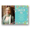 Whimsical Collage -- Sweet  16 Photo  Invitations