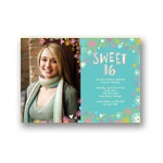 Whimsical Collage -- Sweet  16 Photo  Invitations