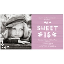 Etched in Wood -- Sweet 16 Photo Invitation