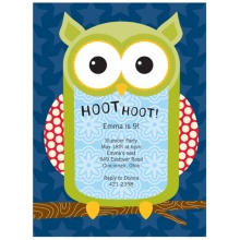 Hoot the Owl! -- Kids Birthday Invitations