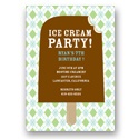 Argyle and Ice Cream in Green -- Cool Kids Birthday Invitations