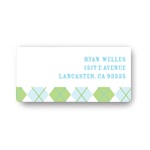 Argyle Edging in Green -- Kids Address Labels