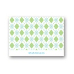 All Argyle in Green -- Kids Thank You Card