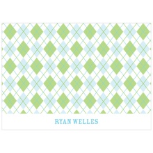 All Argyle in Green -- Kids Thank You Card