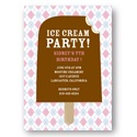 Argyle and Ice Cream in Pink -- Cool Kids Birthday Invitations