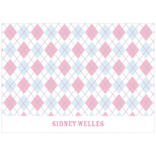 All Argyle in Pink -- Kids Thank You Card