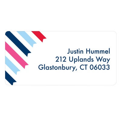 Striped Endings -- Kids Address Labels