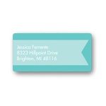 Aqua Ribbon -- Kids Address Labels